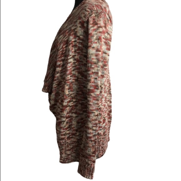 Skies Are Blue Darcey Spacedye Draped Cardigan Brown Multicolor Size Small - Picture 3 of 6